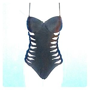 Sexy black one piece swimsuit