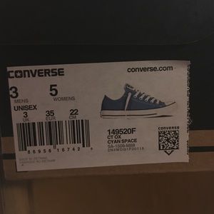 Ladies size 5 #Converse - Cyan Space #Blue