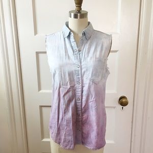 ❌SOLD❌NWT Ombré dip dyed Chmbray buttondown