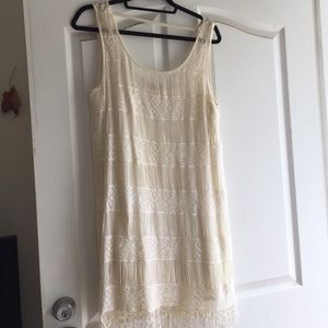 American eagle white fringe dress