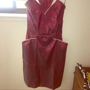 Retro Raspberry Halter Wiggle Dress
