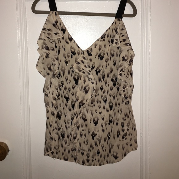 Rebecca Taylor beaded print ruffled tank in size 8