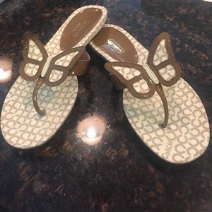 Coach flip flop butterfly sandals