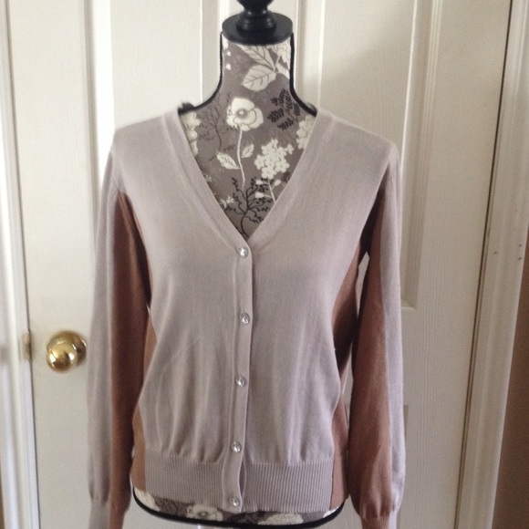 Two tone brown cardigan - Picture 1 of 4