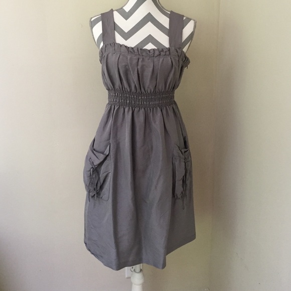 Kensie Gray Silk Dress - Size M