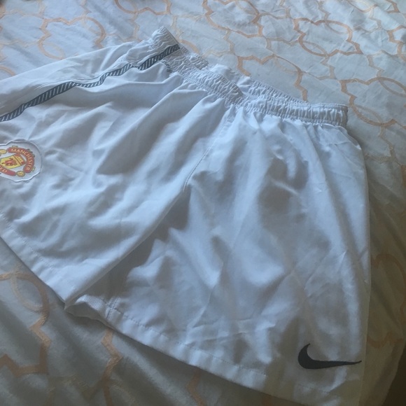 White Nike Manchester United dri-fit shorts