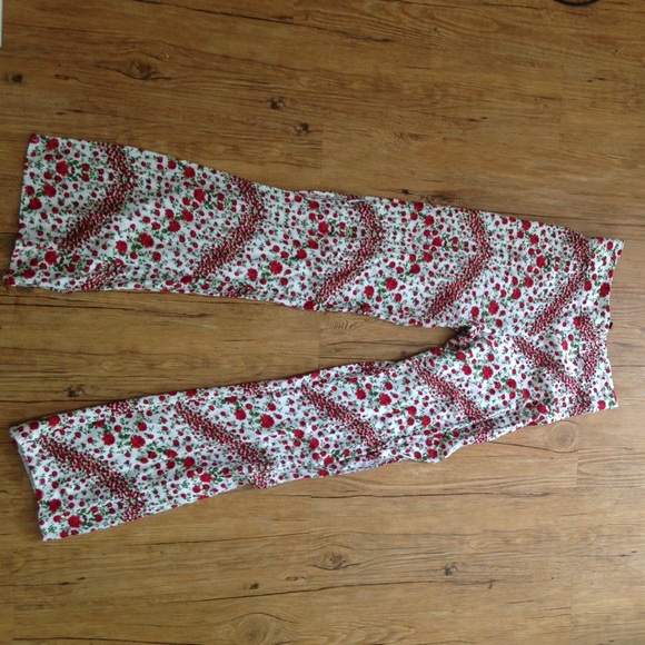 High waisted stretchy floral pants