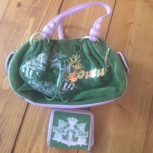 Juicy couture velour wallet and bag