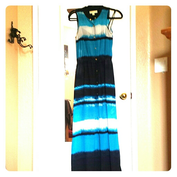 MICHAEL Michael Kors button chiffon maxi dress