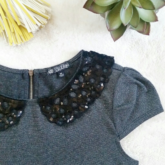 Be Bop Dresses & Skirts - Sequined Peter Pan Collar Dress