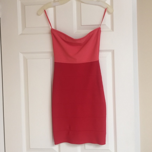 Two tone strapless bandage dress