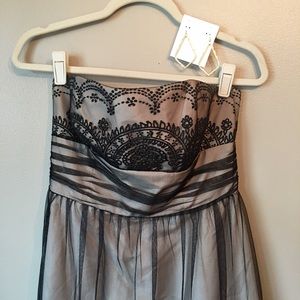 Strapless Tulle Dress With Caviar Beading