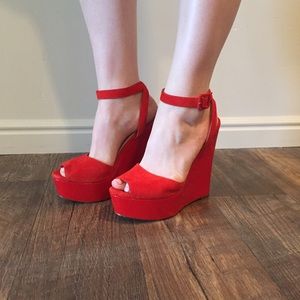 Cole Haan Suede and Patent Leather Platform Shoes