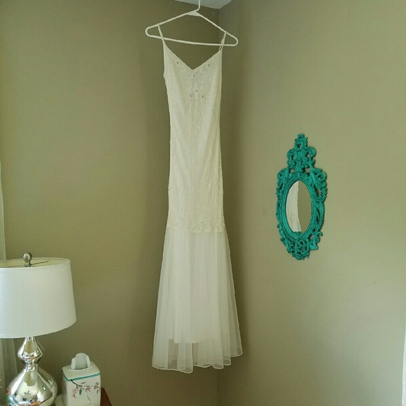 Beaded White Sheath Dress
