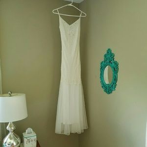 Beaded White Sheath Dress