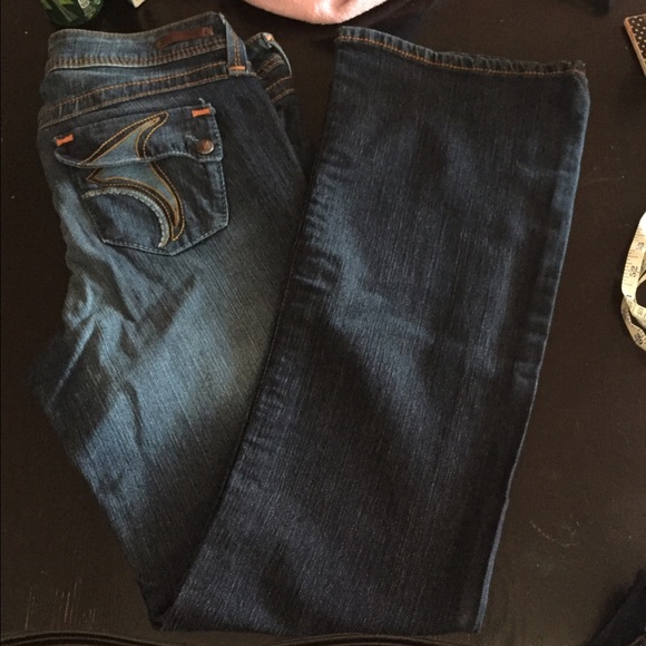 Boot cut jeans.