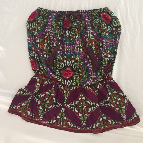 Colorful strapless Top