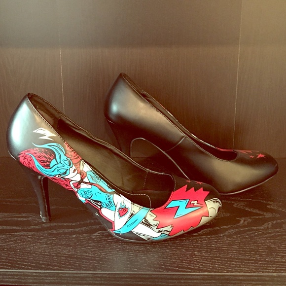 T.U.K. Shoes - TUK Black Superheroine Heels Size 11