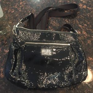 Black patent leather cross body