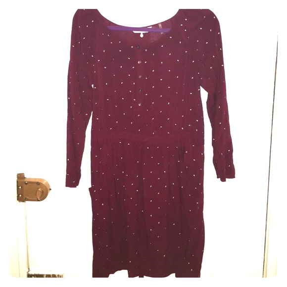 Rebecca Taylor Red Studded Dress with Pockets