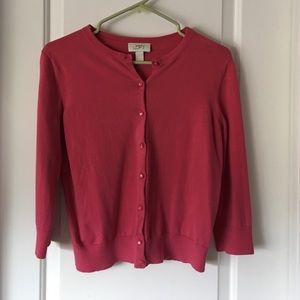 Pink button-down sweater