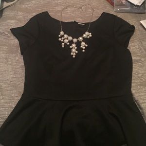 Black fit and flare shirt