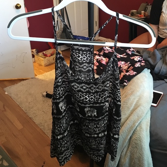 Black and Cream Tribal Tank