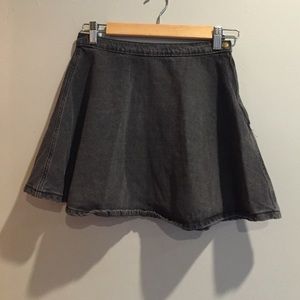 Black denim skater skirt