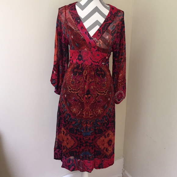 DVF Silk Print Dress - Size 4