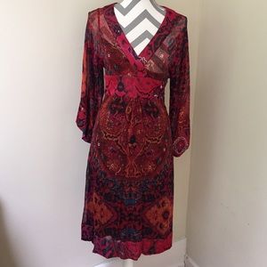 DVF Silk Print Dress - Size 4