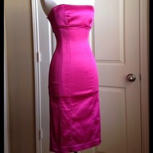Bebe hot pink strapless dress