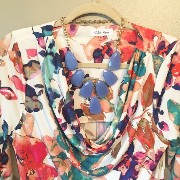 Calvin Klein Watercolor Sheath Dress - Picture 1 of 3