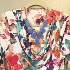 Calvin Klein Watercolor Sheath Dress