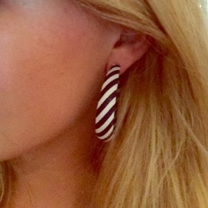 Nautical striped hoop earrings