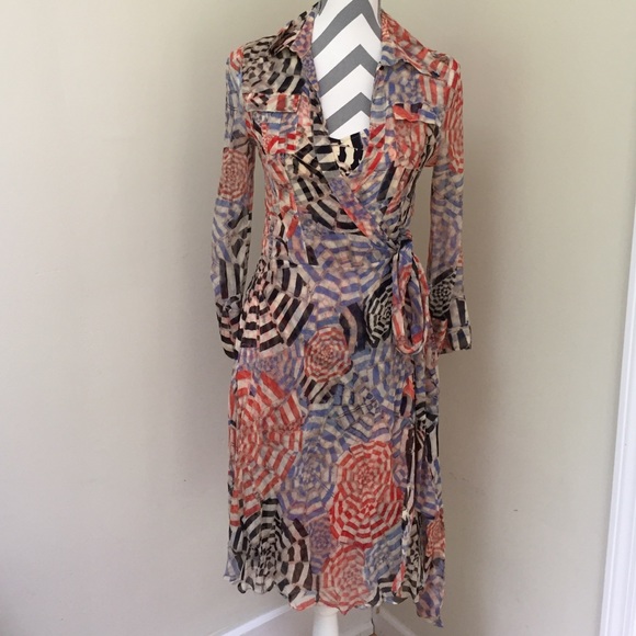 DVF Silk Wrap Dress - Size 6