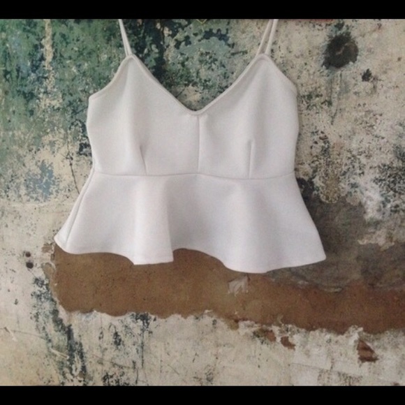 White Topshop Inspired Style Crop Blouse