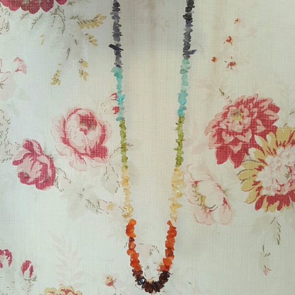 Multi-colored chakra crystal necklace