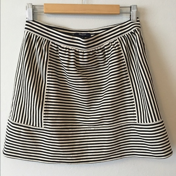Madewell black and white striped size 6 skirt