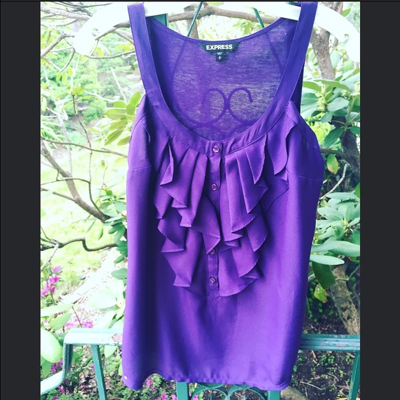 Express ruffle neckline tank