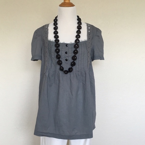 BCBGMAXAZRIA square neck grey top