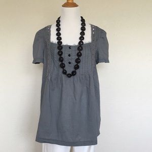 BCBGMAXAZRIA square neck grey top