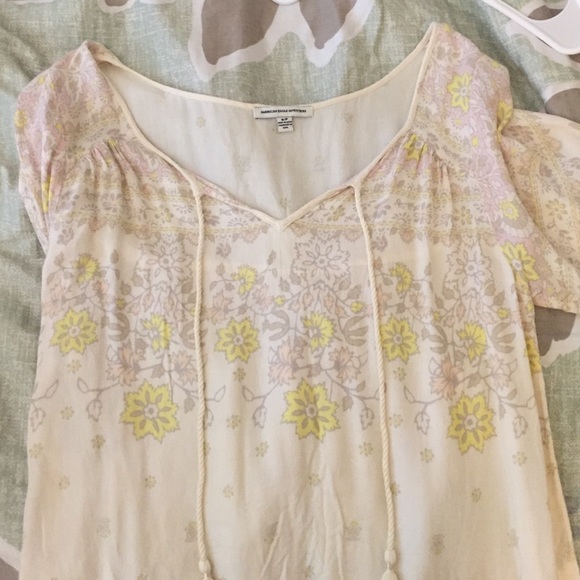 Patterned blouse from American Eagle.