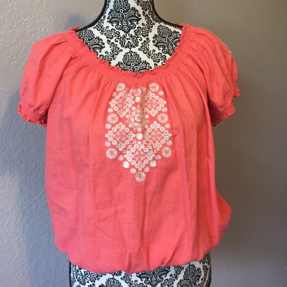 Style & Co Bohemian Style Embroidered Top - Picture 1 of 4