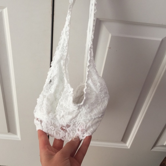 white laced bralette