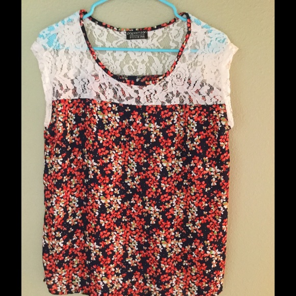 Summery Floral and Lace Blouse
