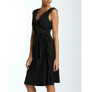 Jersey wrap dress with chiffon trim