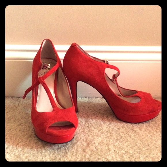 SALE Vince Camuto suede open toe pumps - Picture 1 of 3