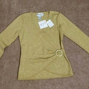 JOSEPH A. Gold 3/4 blouse