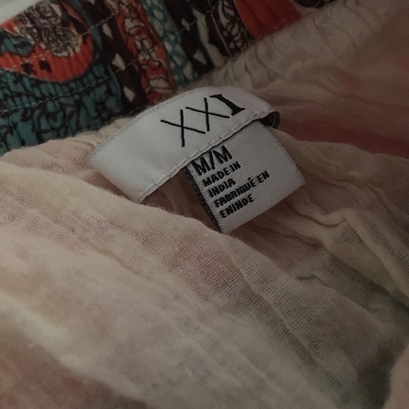 Sz M maxi festival skirt.Orange real and tan print - Picture 4 of 4