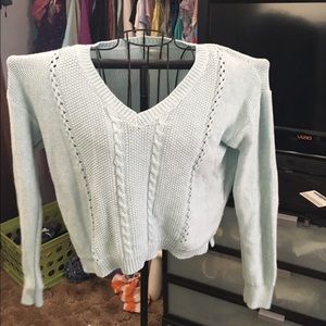 Mint crop sweater